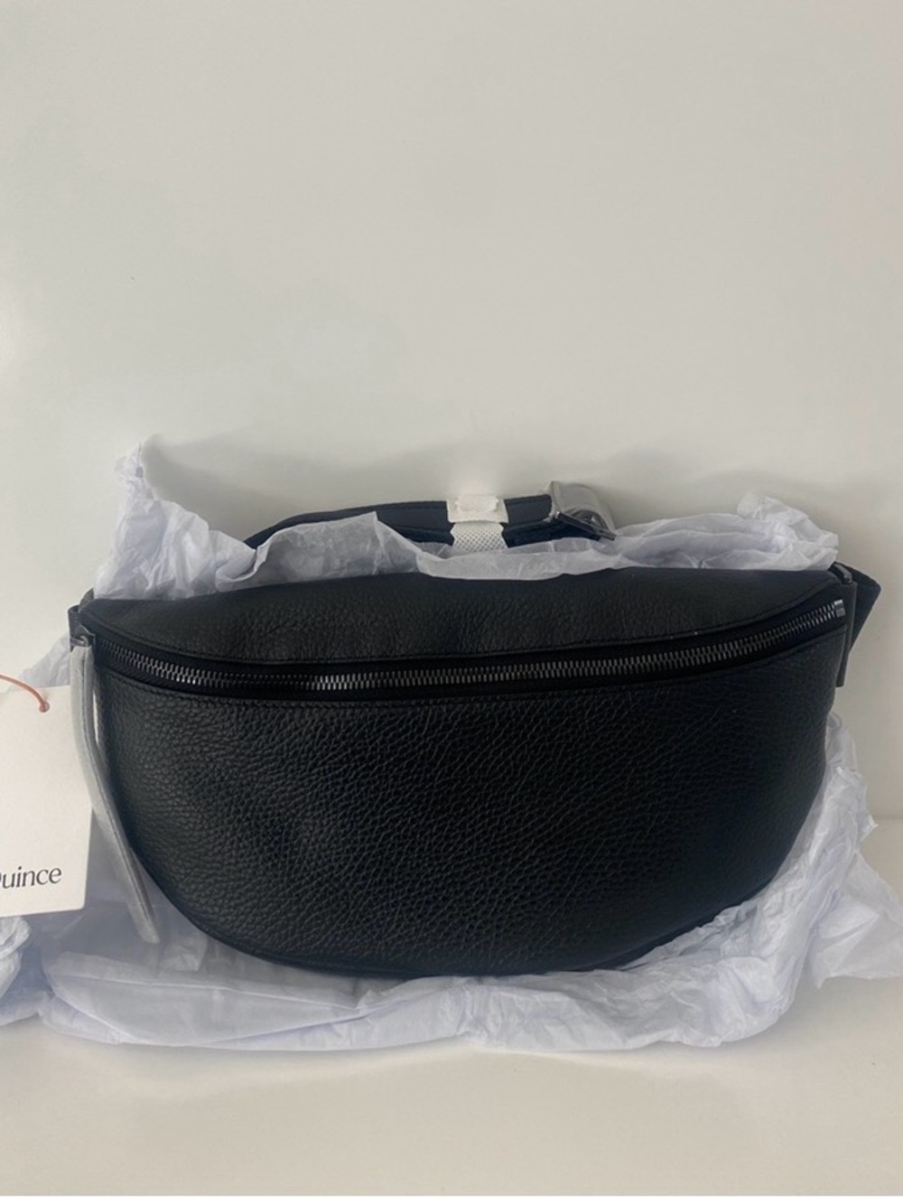 NWT Quince Italian Pebbled Black Leather Sling Bag